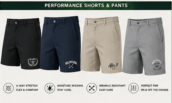 Performance Shorts & Pants color and style reference